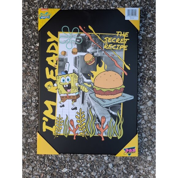 Spongebob "The Secret Recipe" wood wall poster 19x13 - Picture 1 of 1